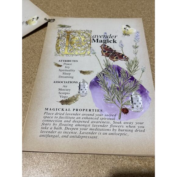 Secret Grimoire of Plant and Crystal Magick Handmade Ephemera Book - Picture 2 of 6